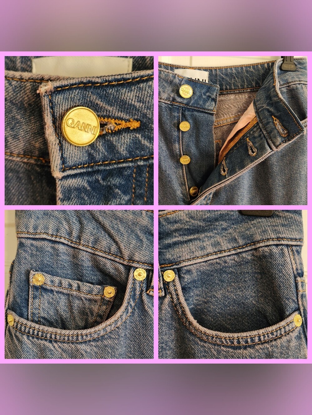 👖Ganni👖- Future Ombre High-Rise Wide Leg Jean - Picture 9 of 16